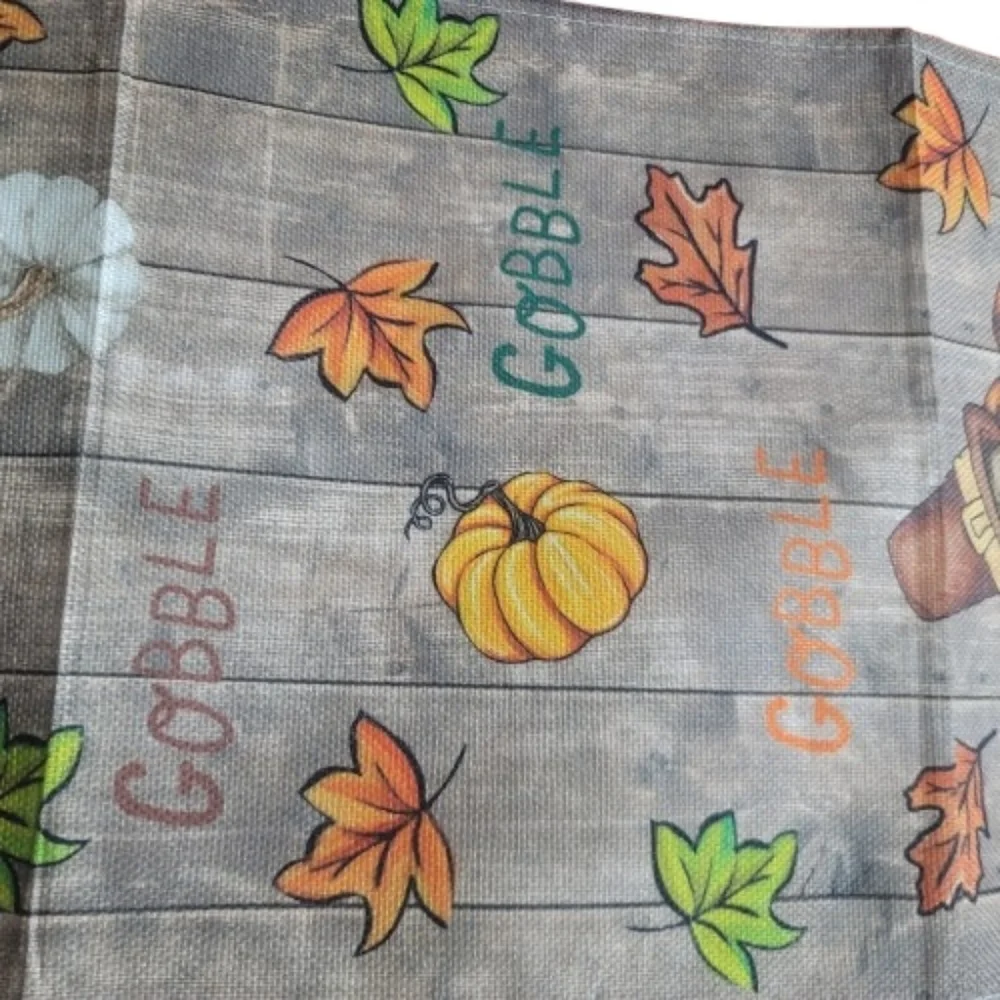 Thanksgiving Turkey Table Runner 120 X 12.75 GOBBLE GOBBLE